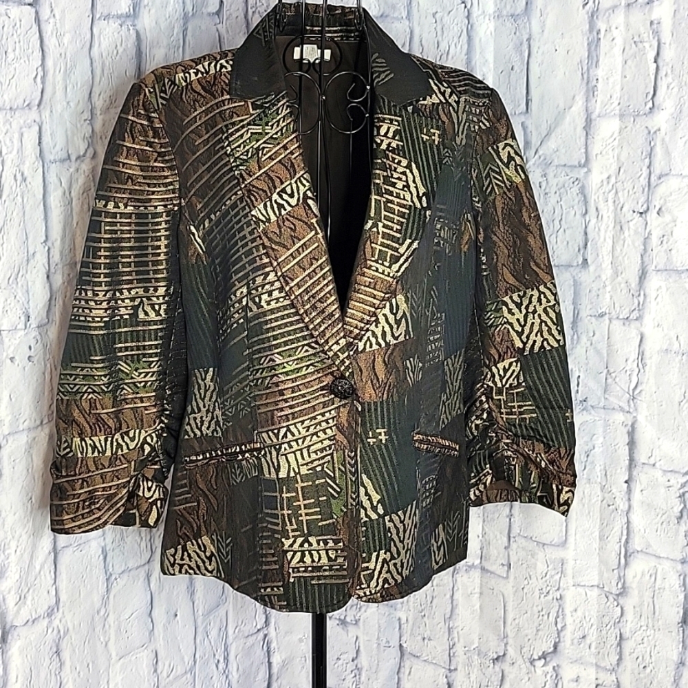 CHICO'S‎ Jungle Jacquard Jaymee Jacket Medium